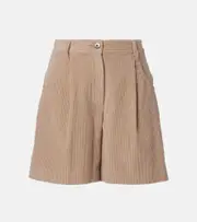 [Brunello Cucinelli] Brunello Cucinelli High-rise cotton corduroy shorts AU 12 beige