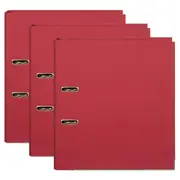 3x Marbig PE Lever Arch File Folder A4 Document Filing Organiser Holder Deep Red