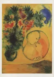 MARC CHAGALL Sun and Mimosa 17" x 12" Offset Lithograph 1994 Modernism