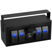 4 Gang Toggle Rocker Switch Panel Breakers For Boat Car RV Truck W/USB Charger (for: Subaru)