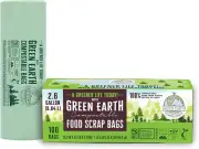 Green Earth Compostable Small Kitchen Food Scrap Waste Bags, Compost Bin Compati