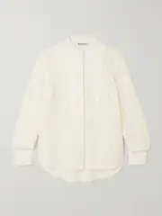[Veronica Beard] Veronica Beard - Naya Crepe-trimmed Corded Lace Silk-blend Shirt - Ivory - US0 US 0 Ivory