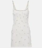 [Clio Peppiatt] Clio Peppiatt Droplet embellished minidress AU 16 white