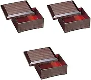 Set of 3 [A] Genji Bowl Heavy Tamesensuji (Inner Vermilion) [6.8 inches (17.3 cm) x 5.7 inches (14.3 cm) x 5.7 inches (14.3 cm) x 3.7 inches (8 cm) (4.4 cm)] | Heavy ABS Resin Setomonohonpo