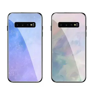 適用于三星s10+/s10e/s89/s8+/s9plus磨砂鋼化玻璃手機殼note8/note9鏡面硅膠保護套ins冷淡風簡約漸變色彩