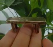 Antiqued Solid Brass Pure Copper Small Bench Statue for Home Office Decor