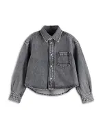 Scotch & Soda Girls' Washed Black Denim Overshirt - Little Kid, Big Kid