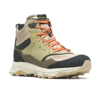 【MERRELL】SPEED SOLO MID WATERPROOF防水中筒麂皮登山鞋 綠咖 男(ML004535)