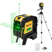PREXISO Laser Level with Tripod & 2 Plumb Dots - 100 Ft Green Point Laser Lev...