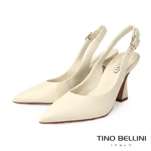 【TINO BELLINI 貝里尼】巴西進口典雅素面後繫帶高跟鞋FS3V003(白色)