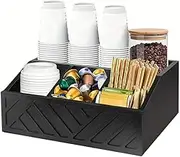 Wooden Tableware Storage Box Water Proof Display Rack Bar Storage Box (Black)