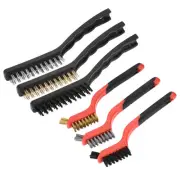 6Pcs 175mm/215mm Scratch Brushes Stainless Steel & Brass & Nylon Wire Brush Set
