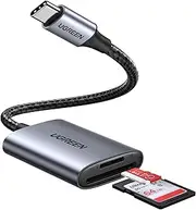 UGREEN USB C SD Card Reader Aluminum Type C Micro SD Adapter Thunderbolt 3 for SD/TF/Micro SDXC/SDHC/MMC/RS-MMC Compatible with iPhone 16/15 Galaxy S24 MacBook iPad