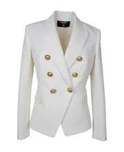 Balmain Buttoned Tailored Blazer FR34 White