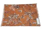 Threshold Placemat Set (4) 14" x 19" Orange Floral Fringed 100% Cotton