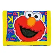Sesame Street Elmo Pop Yellow Trifold Kids Wallet