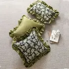 Delicate Ruffle Pillowcase Vintage Cushion Cover Throw Pillowcover Sofa/Bed