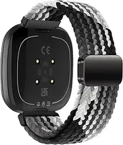[KEYSJEFF] Nylon Watch Strap Compatible with Fitbit Versa 3/Versa 4/Fitbit Sense/Sense 2 Braided Elastics Sport Watch Band Adjustable Magnetic Buckle Straps Women Men Multicolors