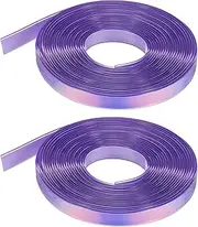 uxcell 2PCS 5.47 Yards Silicone Lanyard String, 12mm Wide Bright Color Lacing Cord Laser Reflective Lanyard String for Crafts Weaving DIY Handmade Bracelets Cloth Keychain, Medium Purple