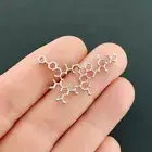BULK 20 Oxytocin Molecule Connector Silver Tone Charms 2 Sided - SC6235