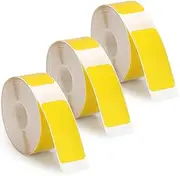3 Rolls Label Tapes for Phomemo D30 Label Maker, 15mm x 30mm Self-Adhesive Label Tape Thermal Sticker Paper Roll for Home Office School Supplies (Yellow)
