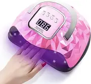 248W UV LED Nail Lamp, BEENLE Upgrade 60 LED Beads Nail Dryer for Gel Nail Polish, Auto Sensor and 4 Timer Settings, Professional Gel Curing Lamp for Home Salon (Pink)