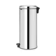 Brabantia NewIcon Pedal Bin, Wastepaper, GarbageCan, Brilliant Steel, 30L 114366