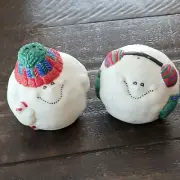 Anthropomorphic Salt and Pepper Shakers SNOWBALLS Snowman Christmas Winter