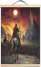 Medieval Crusader Warrior Wall Chart Room & Office Wall Decor Mural - Knights Templar Poster Vintage Solid Wood Scroll Painting i8