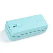 Mini Bag Sealer Handheld Heat Sealer and Cutter, 1300mAh Rechargeable Portable Mini Sealing Machine for Chip Bags Food Storage, Blue