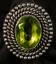 German Silver Peridot ring. Size 8