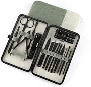 Manicure Set Nail Clipper Set Stainless Steel Manicure Set Grooming Kit Black 16 Pcs Nail Care Tools Family Suit Adult Black Green Nail Care (Color : Green)