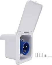 RV 32 AMP 3 Pin Power Inlet, ABS RV Shore Power Inlet Power Inlet Box Supports Buckle Fixation and Magnetic Adhesion for RV Trailer Boat Caravan Truck Yacht (White)
