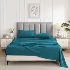 100% Cotton Bed Flat Fitted Sheet Set Ultra Soft Single/Double/Queen 2200TC