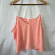 NWT BP. Women’s Crop Satin Camisole in Pink Pudding