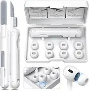 [R-fun] [4 Pair] Replacement Ear Tips Compatible with Airpods Pro 2nd/1st Generation with Cleaner kit, Silicone Ear Tips with Noise Reduction Hole for Airpods Pro Charging Case(X/S/M/L)