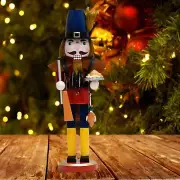 Traditional Wooden Nutcracker Ornament Statue Table Collectible Decor Christmas