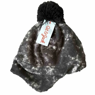 Cat & Jack - Boys OSFM Ear Covered Black Winter Hat - New