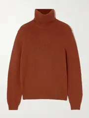 [Loro Piana] Loro Piana - Fobello Cashmere Turtleneck Sweater - Dark brown - IT48 IT 48 Brown