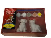 Melissa & Doug Decorate-Your-Own Pet Figurines Craft Kit - Paint a Cat and Dog