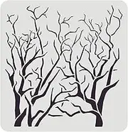 FINGERINSPIRE Tree Stencil with Branches 11.8x11.8inch Reusable Tree Drawing Stencil Branches Stencils for Painting Natural Plants Stencils for Painting on Wood, Canvas, Paper, Floor, Wall