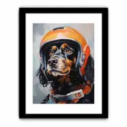 Dog Helmet Framed print Art Poster