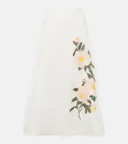 [Zimmermann] Zimmermann Natura embellished linen organza midi skirt AU 6 white