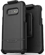 Encased Galaxy S10e Belt Clip Protective Holster Case (2019 Rebel Armor) Heavy Duty Rugged Full Body Cover w/Holder (Black) for Samsung Galaxy S10 E