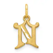 10K Yellow Gold Initial N Charm