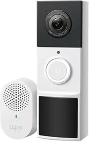 [TP-Link] Tapo Smart Battery Video Doorbell, Home Security System, 2K, 160° FOV, Flexible, Head-to-Toe,Two-Way Video, AI Detection, Color Night Vision,Ring Call, Anti-Theft Alarm,Local Storage(TD21)