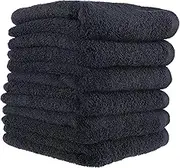 10 Black 110G SSS Salon Towel 100% Cotton Hand Towels Barber Beauty Gym Hotel SPA 40X70