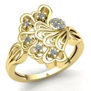 0.5ct Round Diamond Ladies Fancy Heart Anniversary Ring 14K Gold