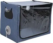 Pet Nebulizer Box, Large Space Transparent Design, Comfortable Oxygen Chamber, Foldable Lightweight Cage, Cat Inhaler,Home Pet Hospital Use, for Nebulizer or Oxygen Tube Connection