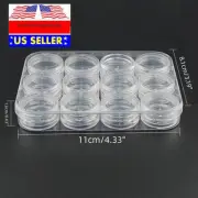 12 pcs tiny round containers screw on lids with case storage jars 3g